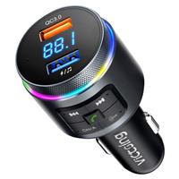 VicTsing Wireless Bluetooth RGB Car FM Transmitter MP3 Player QC3.0 USB Charger