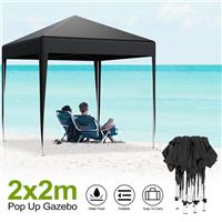 LOEFME 2x2 (M) Pop Up Gazebo Party Tent Marquee Canopy w/ 4 Weight Bags - Black