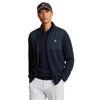 Lyle & Scott Mens Overlay Full Zip Knit Golf Sweater - Dark Navy - L - L Regular