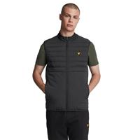 Lyle & Scott Mens Hybrid Double Baffle Gilet - Jet Black - M - M Regular