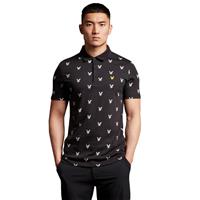 Lyle & Scott Mens Eagle Print Golf Polo Shirt - Black - S - S Regular