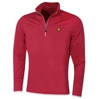 Lyle & Scott Mens Tech 1/4 Zip Midlayer Sweater - Cranberry - M - M Regular