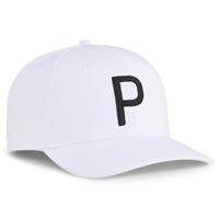 Puma Golf Mens Heritage P Tech Cap - White Glow/Puma Black - One Size