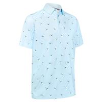 Callaway Golf Mens All Over Birdie Polo Shirt - Arctic Paradise - XL - XL Regular