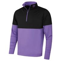 Footjoy Mens Colour Block Midlayer Sweater - Black/Violet - S - S Regular