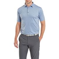 Footjoy Mens Painted Floral Pattern Golf Polo Shirt - Storm - XXL - 2XL Regular