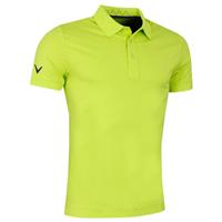 Callaway Golf Mens Solid Ribbed Polo Shirt - Lime Punch - S - S Regular