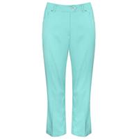 Island Green Womens 1727 Mid Length Golf Trousers - Aqua - UK 18 - 18 Regular