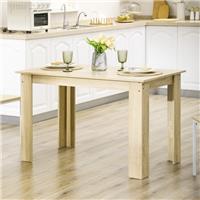 HOMCOM Dining Table for 4-6 People, Wood Effect Tabletop, Refurbished