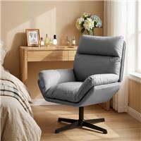 HOMCOM Accent Chair with 360 Swivel Dark Grey Refurbished