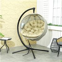 Outsunny Hanging Egg Chair Outdoor Indoor Swing Chair Folding Basket Refurbished