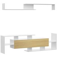 HOMCOM TV Cabinet Wall-Mounted Shelf Open Shelves White, Refurbished