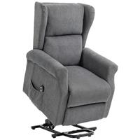 HOMCOM Power Lift Chair, Fabric Recliner Armchair w/ Remote Charcoal Refurbished