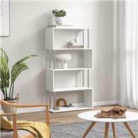 HOMCOM Storage Display Unit Bookshelf Bookcase Dividers S Shaped Refurbished