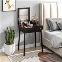 HOMCOM Dressing Table Vanity Desk Flip-up Mirror 2 Drawers Refurbished