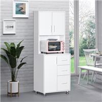 HOMCOM Modern Kitchen Cupboard Storage Organiser Microwave Cabinet Refurbished