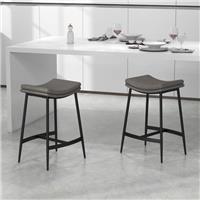 HOMCOM Breakfast Bar Stools Set of 2 Upholstered Barstools Refurbished