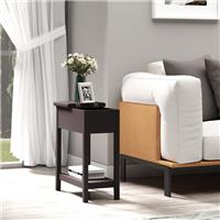 HOMCOM End Table, Narrow Side Table with Flip Top, Bottom Shelf Refurbished