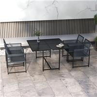Outsunny 5 Pieces Patio Dining Set with Foldable Back, Refurbished