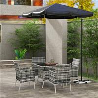 Outsunny Rattan Outdoor Dining Table and Chairs for 4, Refurbished