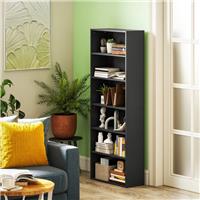 HOMCOM 6 Tier Bookshelf, Freestanding Bookcase w/ Adjustable Shelves Refurbished