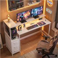 HOMCOM 147cm Gaming Desk with Charging Station and RGB Lights Refurbished