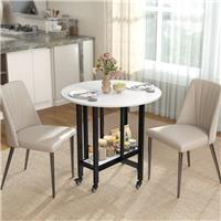 HOMCOM Folding Dining Table, Drop Leaf Table with Open Shelf, Refurbished
