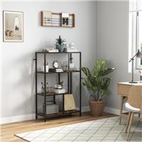 HOMCOM Industrial Bookshelf Bookcase w/ Open Shelves for Study Refurbished