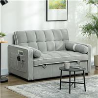HOMCOM 2 Seater Pull Out Sofa Bed with Adjustable Backrest Refurbished