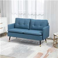 HOMCOM Modern Upholstered Two Seater Sofa for Bedroom Living Room Refurbished