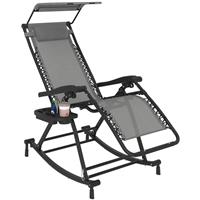 Outsunny Zero-Gravity Folding Recliner Lounge Chair, Grey, Refurbished