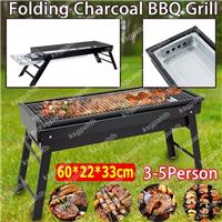 Barbecue Grill Portable BBQ Charcoal Stove Stainless Steel Cooker Picnic Camping