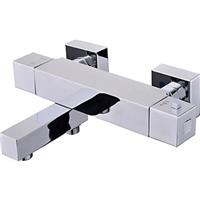 Bath Filler Tap Shower Mixer Chrome Double Lever Wall Mounted Modern Bathroom