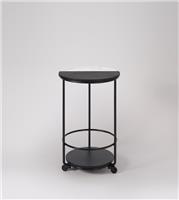 Swoon Clifton Deco Drinks Trolley - Black Mango Wood & White Marble RRP &pound;309
