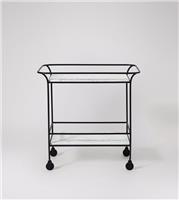 Swoon Whitworth Art Deco Drinks Trolley White Marble & Matt Black RRP &pound;469