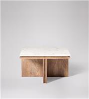 Swoon Compton Coffee Table - Oak-Stained Mango Wood & White Marble RRP £429