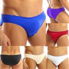 Men Smooth Ice Silk Triangle Bikinis Briefs Boxer Ultra Thin Swimwear Underwear - M Regular