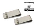 2x Stainless Steel Silver Money Clip Holder Cash Gift Mens Wallet