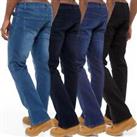 Enzo Mens Bootcut Jeans Stretch Denim Wide Leg Flared Bell Bottom Pants UK Sizes - 28, 30, 32, 34, 3