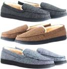 MENS SLIP ON WARM BEDROOM FAUX FUR LINED HARD SOLE MOCCASIN SHOES SLIPPERS SIZE - 6-12 Standard