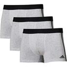 adidas Mens active flex cotton 3 stripe boxer Boxers Moisture wicking - Small Regular