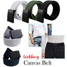 Mens Womens Unisex Canvas Webbing Belt Regular Size with Black Buckle - One Size Regular