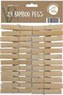 24x Bamboo Clothes Pegs Strong Wind Proof Clips Pine Washing Line Airer Dry Home