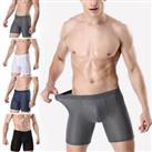 New Men Ice Silk Mesh Underwear Long Leg Boxer Shorts Sports Breathable Briefs - 3X Regular