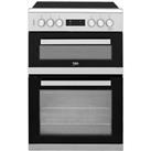 Beko KDC653S 60cm Free Standing Electric Cooker with Ceramic Hob Silver A/A