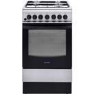 Indesit IS5G4PHX Free Standing Dual Fuel Cooker with Gas Hob 50cm Silver A