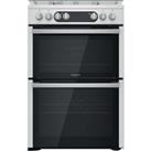 Hotpoint HDM67G9C2CX/U Free Standing Dual Fuel Cooker with Gas Hob 60cm Silver
