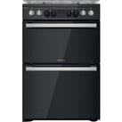 Hotpoint HDM67G8CCB/UK Free Standing Dual Fuel Cooker with Gas Hob 60cm Black