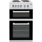 Beko KD531AW 50cm Free Standing Electric Cooker with Solid Plate Hob White A