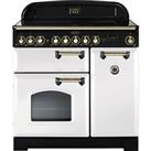 Rangemaster CDL90ECWH/B Classic Deluxe 90cm Electric Range Cooker 5 Burners A/A